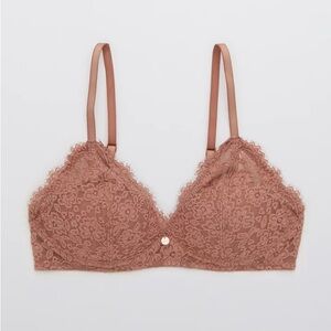 Aerie Real Power Wireless Push Up Eyelash Lace Bra